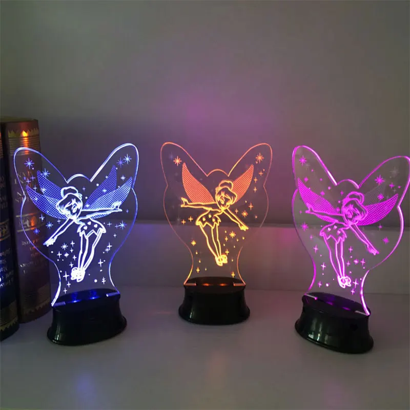 

ZINUO 3D Dream Night Light Dynamic Color LED Night Lighting Cartoon Cute Lovely Girl Kids Desk Lamp for Birthday Gift