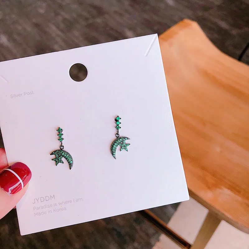 

Stud earrings s925 earrings fashion fashion jewelry curved moon Opal stone carnation Ballet girl E849
