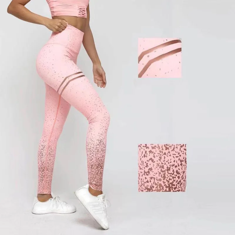 

Striped Gilding Printing High Waist Fitness Leggings Elastic Harajuku pants Roupas De Academia Femininas Fitness ez*