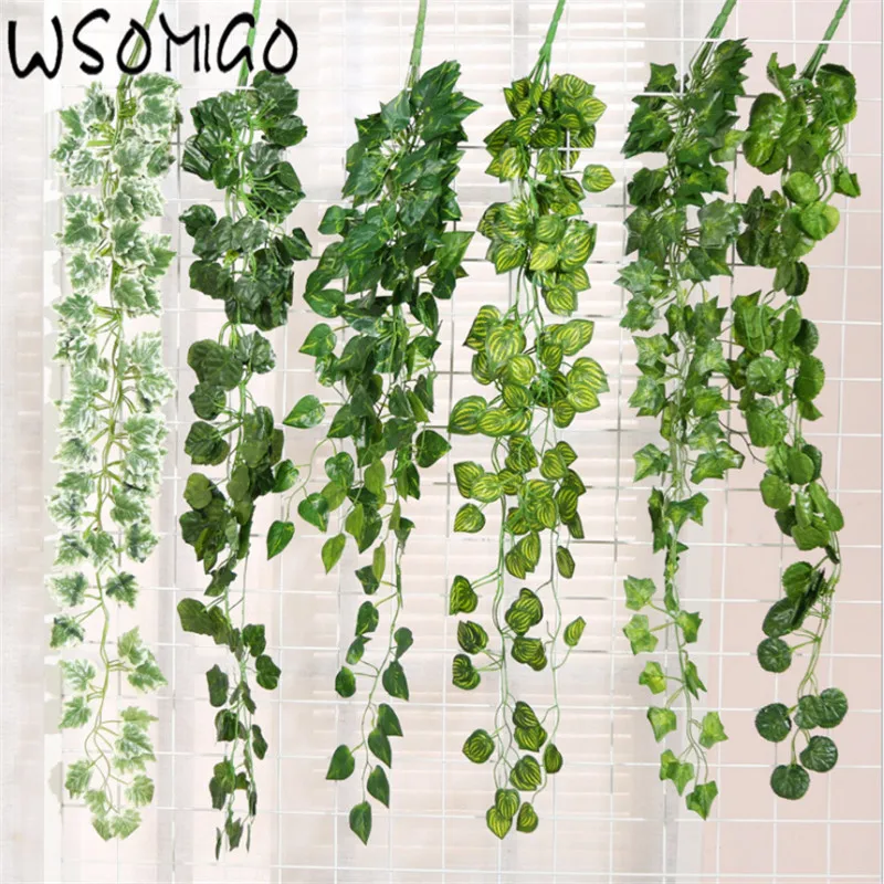 1pcs 90cm Artificial Creeper Green Vine Hanging Rattan Wall Artificial