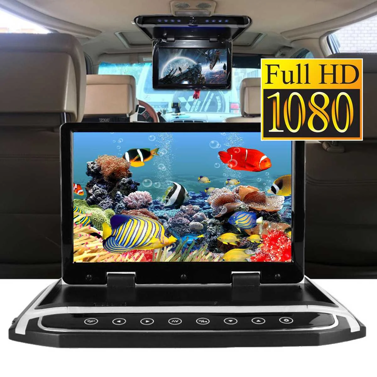 Новинка 15,6 дюймов HDMI 1080p Автомобильный потолочный откидной ТВ цифровой экран монитор 12 В+ пульт дистанционного управления