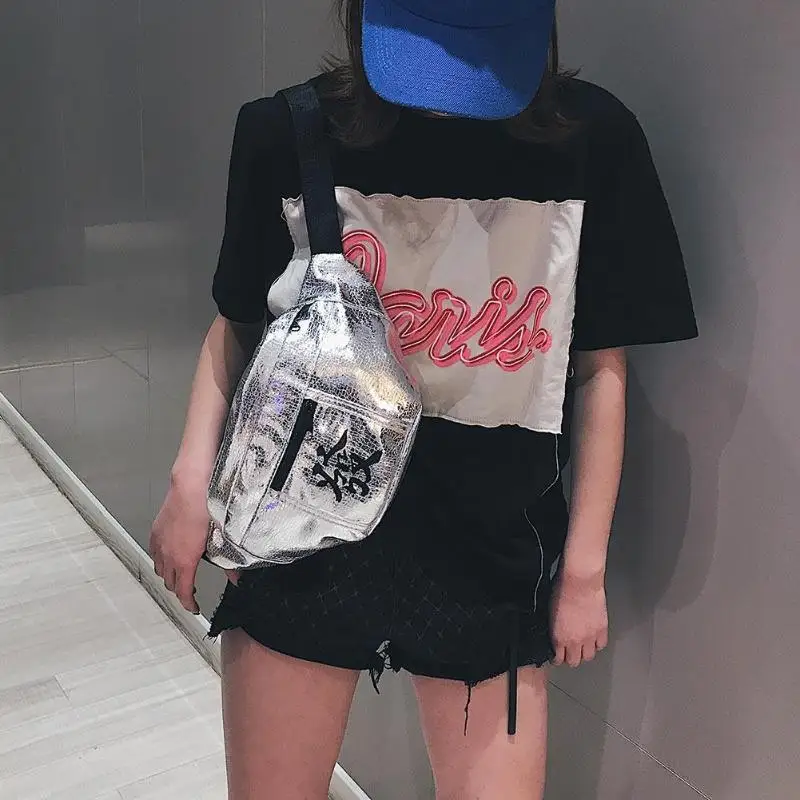 

Chinese Letter Print Shoulder Unisex Waist Fanny Packs Crossbody Chest Bags