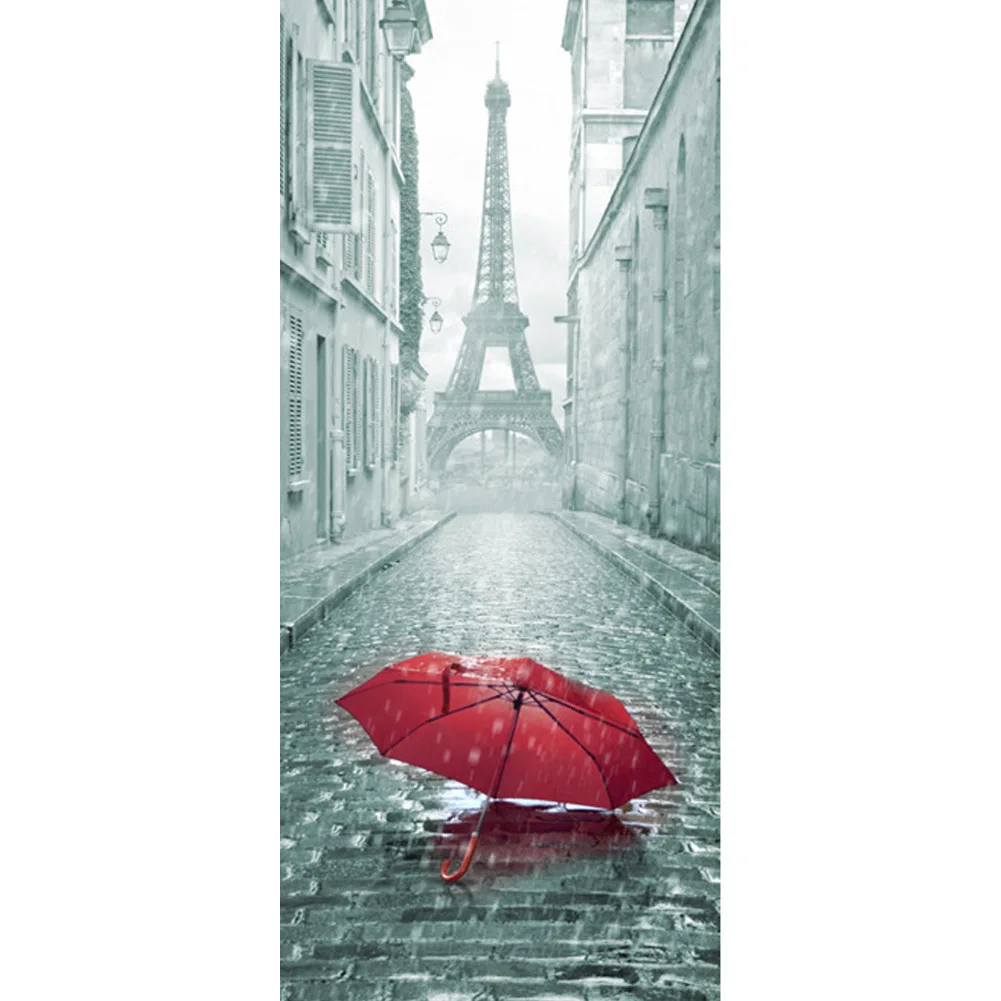 2 قطعة/المجموعة 3D الإبداعية ملصقات الباب جدار ملصقا DIY جدارية غرفة نوم ديكور المنزل المشارك PVC للماء الباب ملصقا تقليد