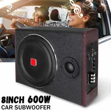 Car-Amplifier Speaker Sub Subwoofers Under-Seat Super-Bass Active Slim 8inch 600W