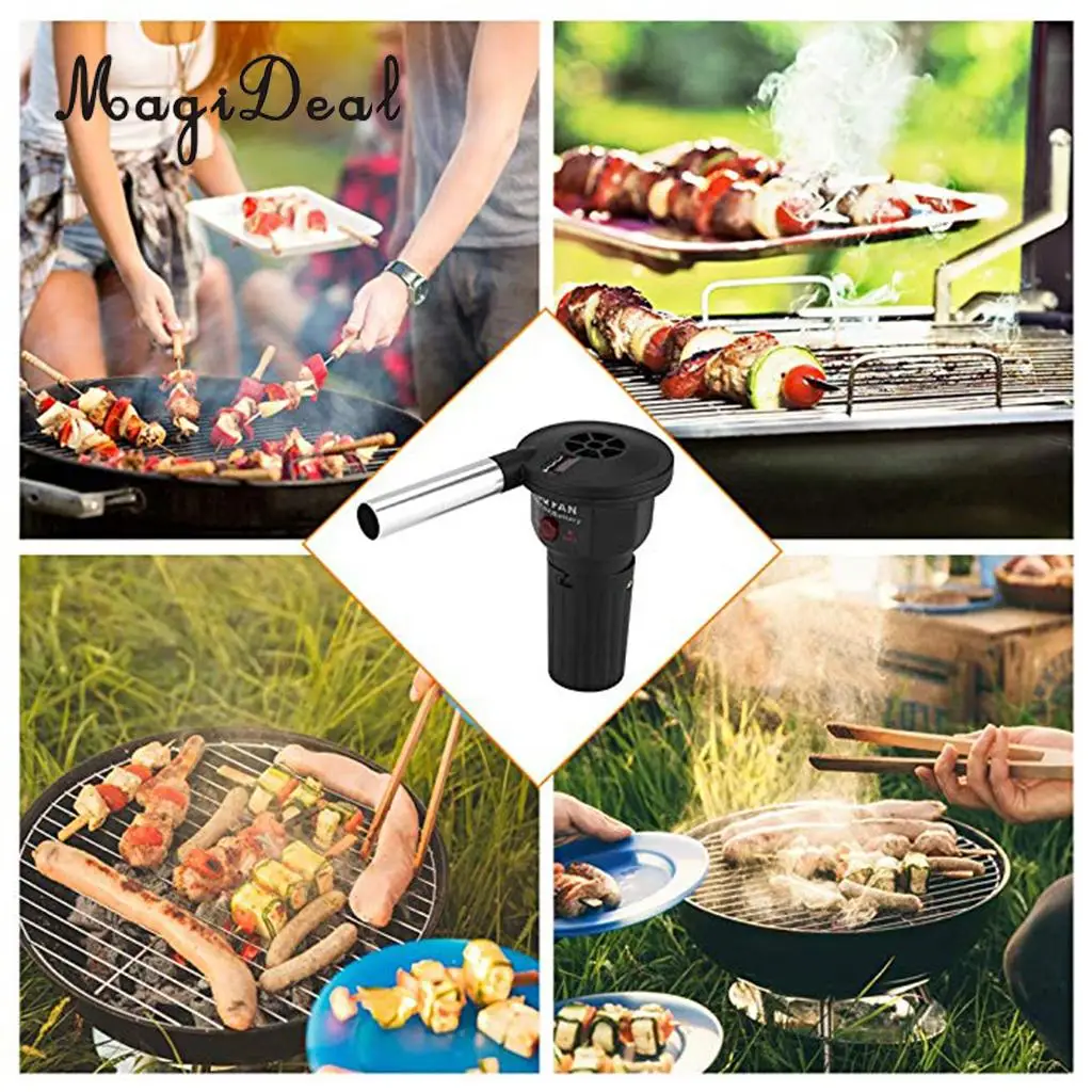 MagiDeal Mini BBQ Fan Air Blower For Outdoor Camping Picnic Charcoal