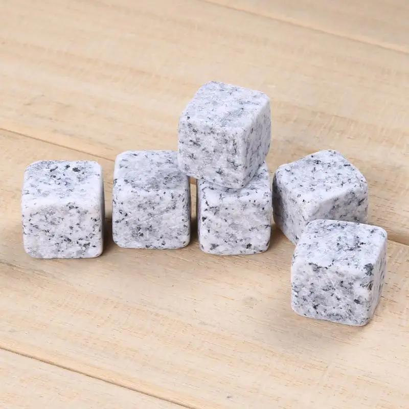 

6Pcs Natural Whiskey Stones Rock Ice Stone Sipping Whisky Alcohol Cooler Wedding Favor Gifts Christmas Bar Accessories
