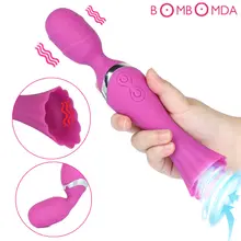 Powerful Sucking Dildo Vibrator for Women Sex Magic Wand Clitoris Stimulator Nipple Sucker Tongue Licking Vibrator Adult Toys