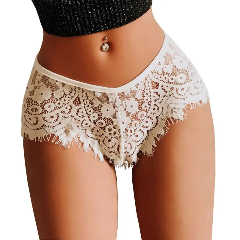 

Women's Sexy Lace Transparent Hollowed Panties Underwear Female Erotic Lingerie Briefs Lace Within Temptation Low Waist Panties