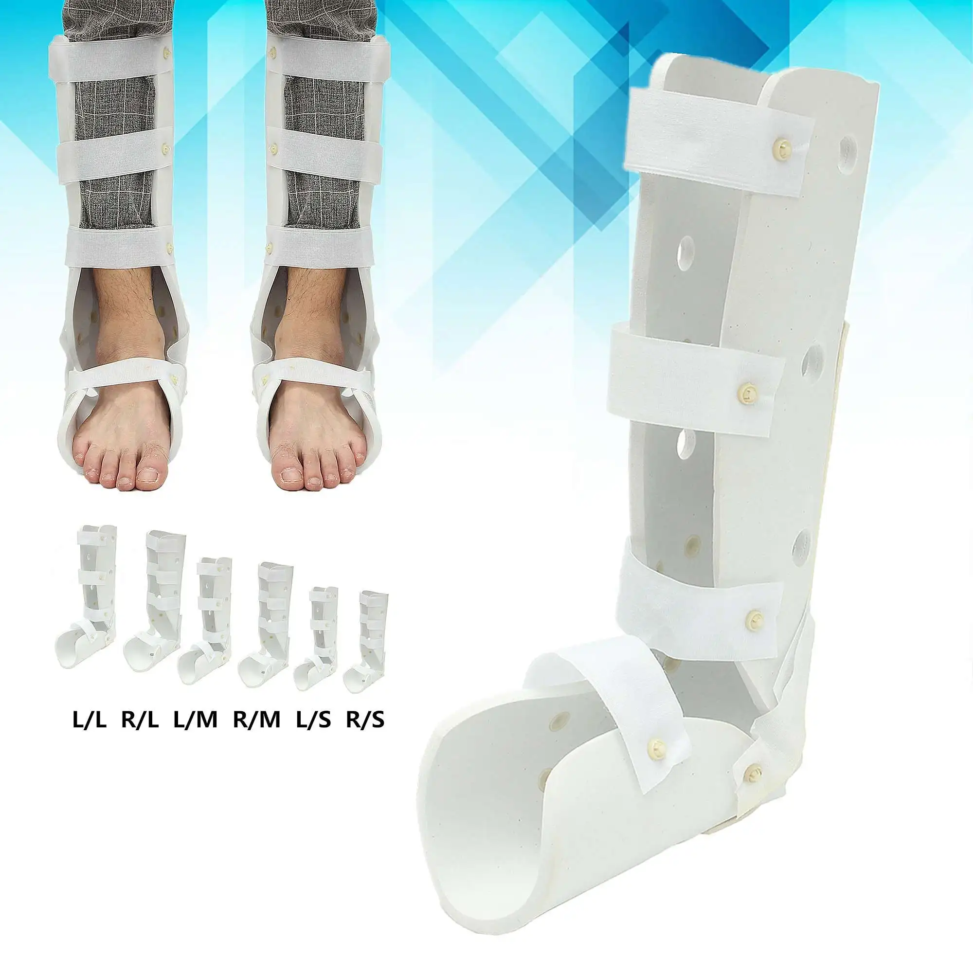 

Foot Ankle Injured Night Splint Brace Fracture Sprain Recovery Support Protector Right/Left for Calf Ankle Reduction Fixation