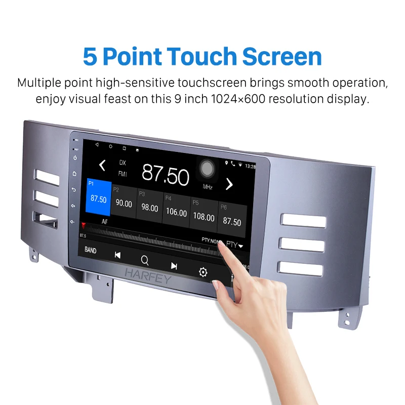 Excellent Harfey Touchscreen 9" Android 8.1 Car Radio For 2005 2006 2007 2008 2009 Toyota Old REIZ Head Unit Support DVR Rear View camera 2