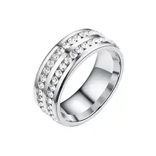 Модное микро-магнитное титановое стальное сверло для ключей, Двухрядное кольцо с бриллиантом, для потери веса, сжигания жира, для похудения, детоксикационное кольцо