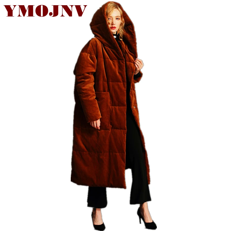 YMOJNV 2019 зимний женский пуховик пальто женская длинная модная утепленная верхняя