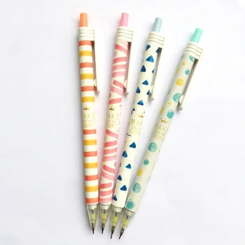 

4 pcs/lot 0.7 mm Colorful Geometry Mechanical Pencil Automatic Pen For Kid School Office Supply Escolar Papelaria
