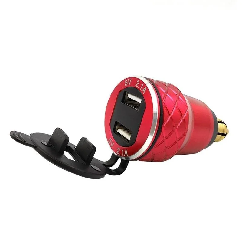 

Waterproof LED Display Aluminum Motorcycle Dual USB Charger DIN Socket 4.2A Voltmeter for Car Motorcycle