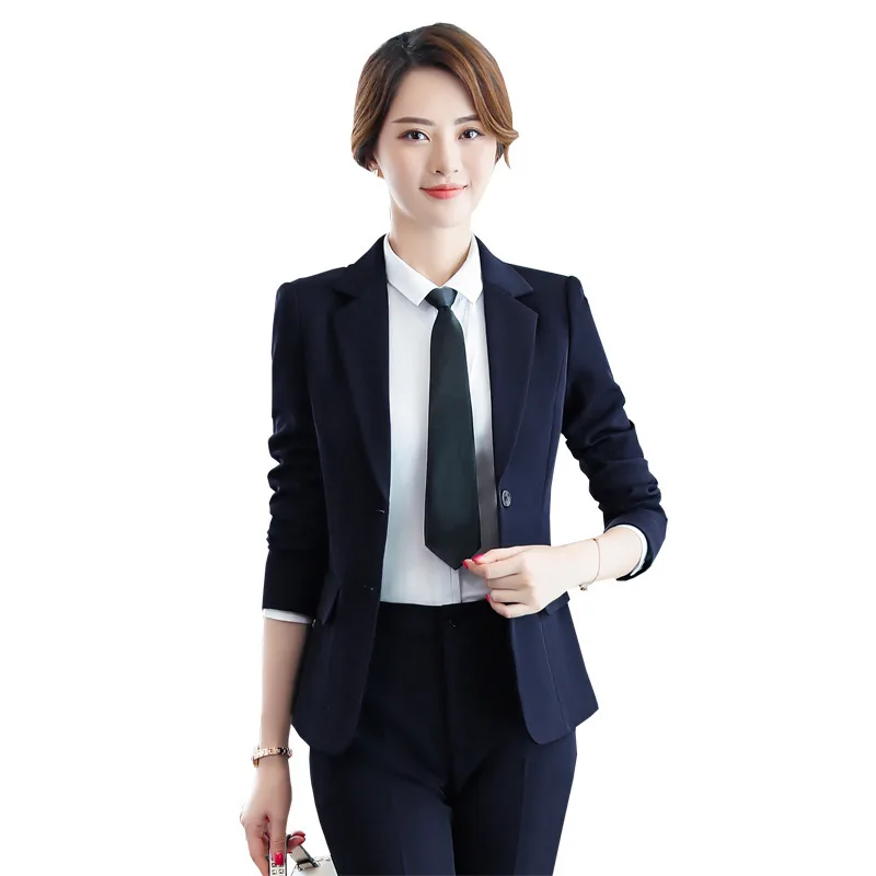 Ladies Casual Suit Skirt Trousers Shirt Three Piece Professional Female Interview Suit Overalls Uniform Long Sleeved Slim Suit