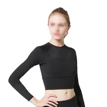 Женский укороченный бесшовный топ с длинными рукавами, спортивная одежда для женщин, футболка для спортзала или йоги, облегающие рубашки для тренировки для женщин, 3 цвета