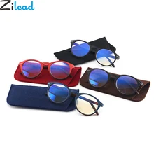 Zilead круглые анти-голубые световые очки для чтения для женщин и мужчин пресбиопические очки при дальнозоркости с чехлом