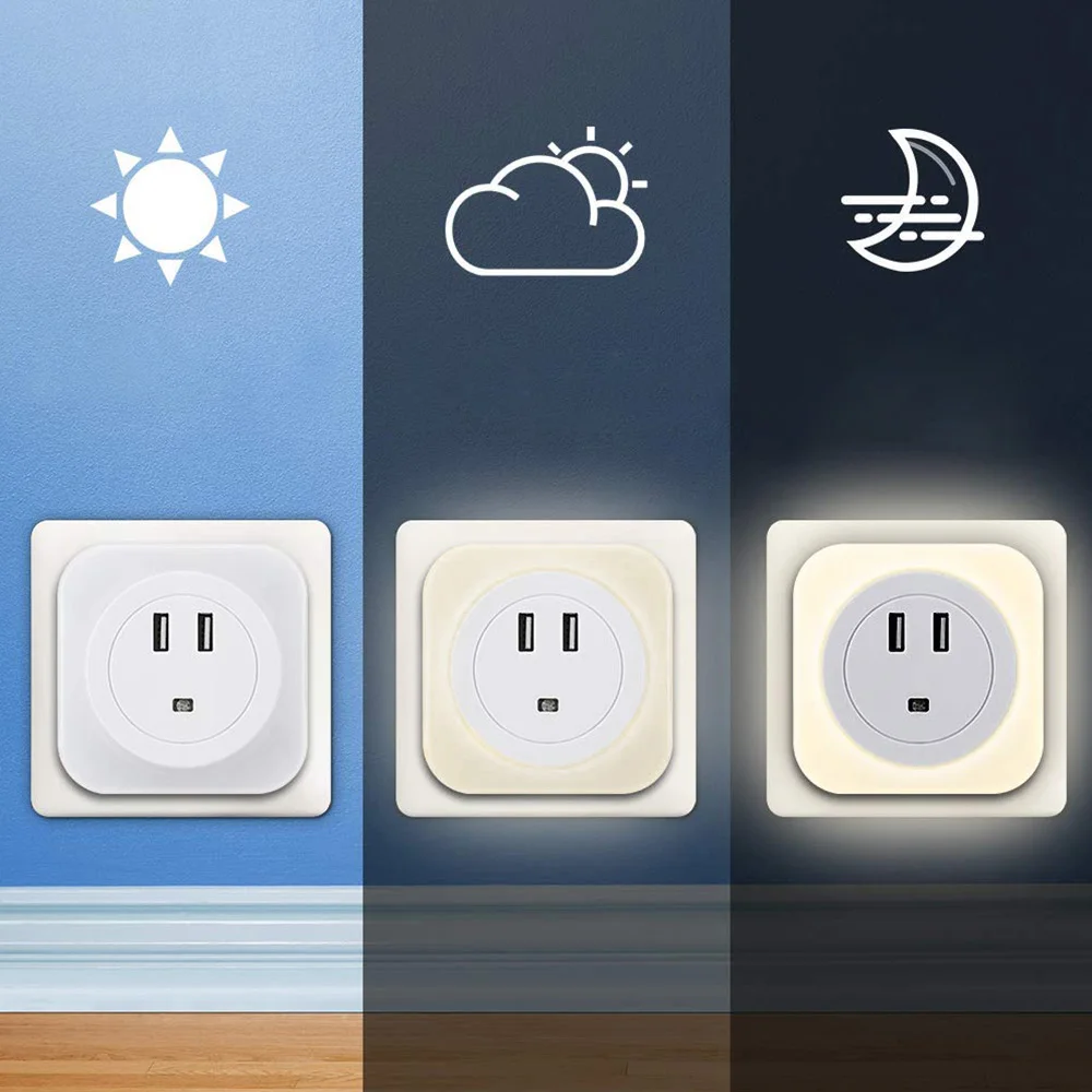 LED Plug In Night Light Energy Saving For Nursery Childrens Stair