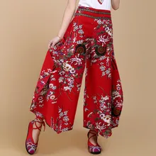 2019 Spring and summer elastic waist embroidered cotton and blended wide-leg pants skirt casual oversize pants long pants women цена 2019 Spring and summer elastic waist embroidered cotton and blended wide-leg pants skirt casual oversize pants long pants women цены онлайн