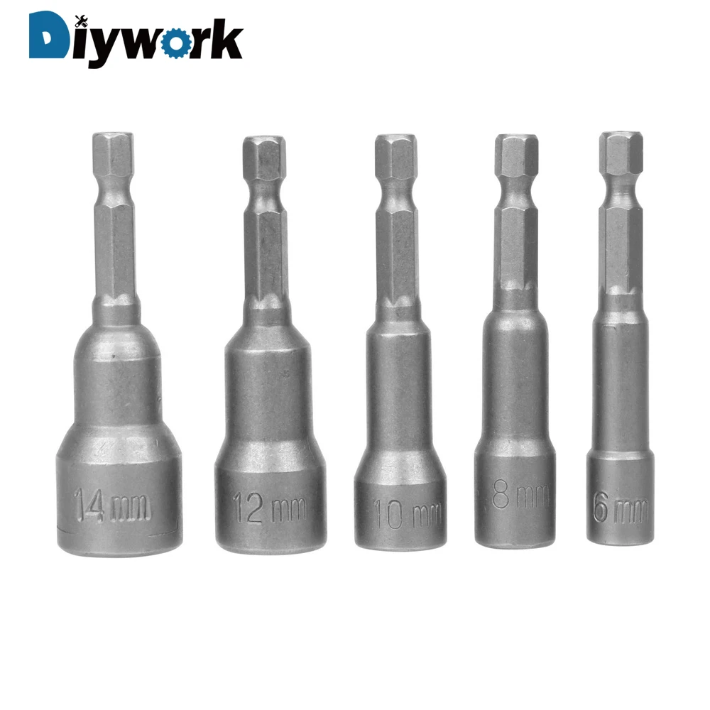 DIYWORK 6/8/10/12/14 мм Шестигранная муфта насадки ветрозащитная электрическая гайка