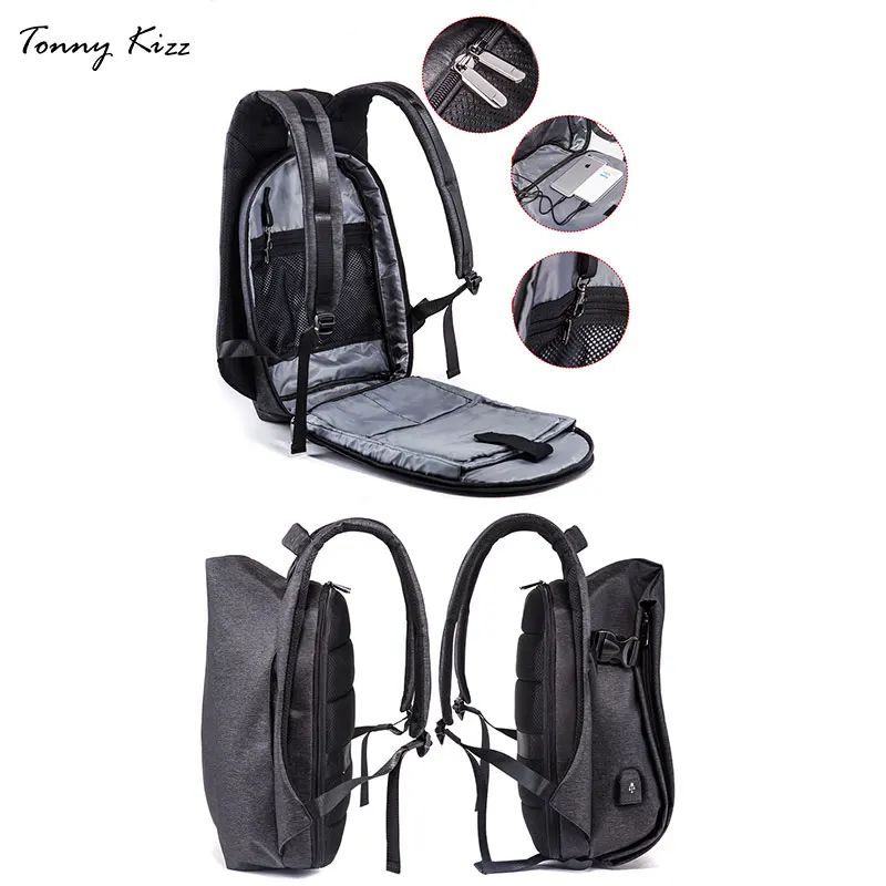 

Tonny Kizz waterproof USB charging men 15inch laptop backpacks school bags for teenage anti theft backpack male travel backpack
