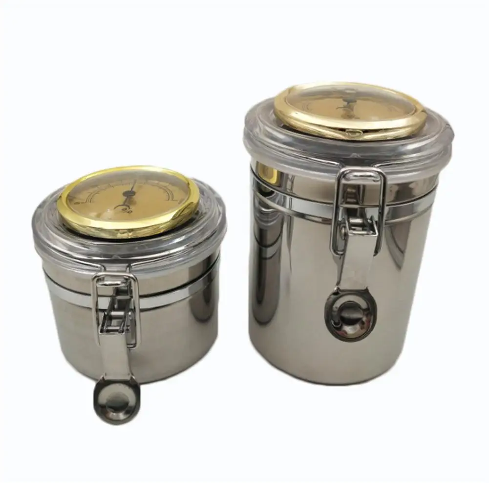 

High Quality Moisturizing Tank Stainless Steel Hygrometer With Moisture Meter Cigar Accessories Business Gifts Are Easy To Carry