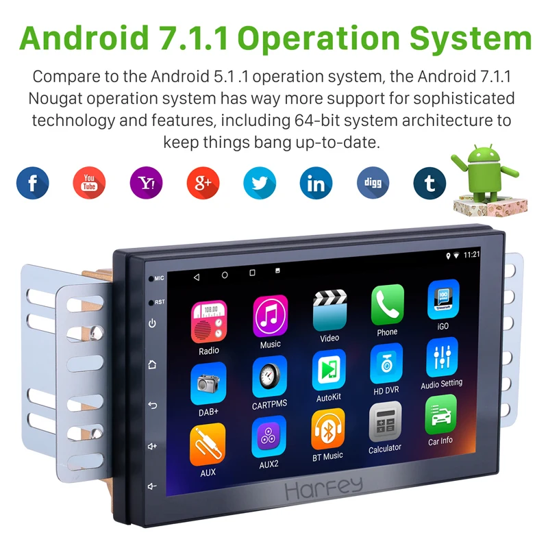 Seicane Android 7 1 &quot2Din универсальный автомобильный радиоприемник для Nissan VW Toyota Kia rio