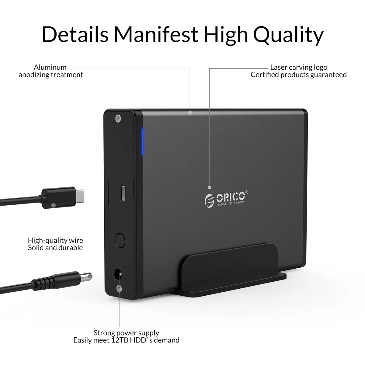 Orico 7688C3 вертикальный Type C 3 5 дюймовый SATA HDD корпус внешнего жесткого диска