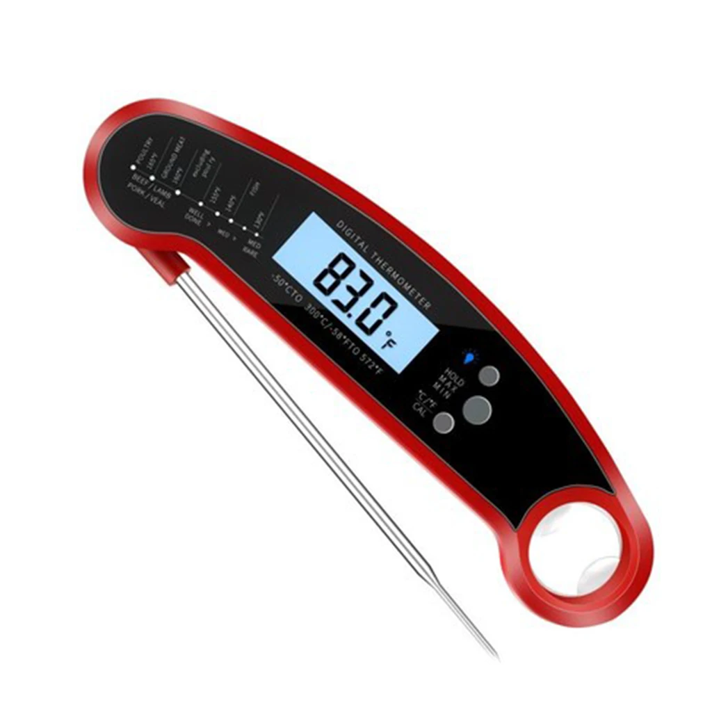 

Food Digital BBQ Thermometer for Barbecue with Long Probe Meat Waterproof Instant Read Calibration Backlight Thermometers