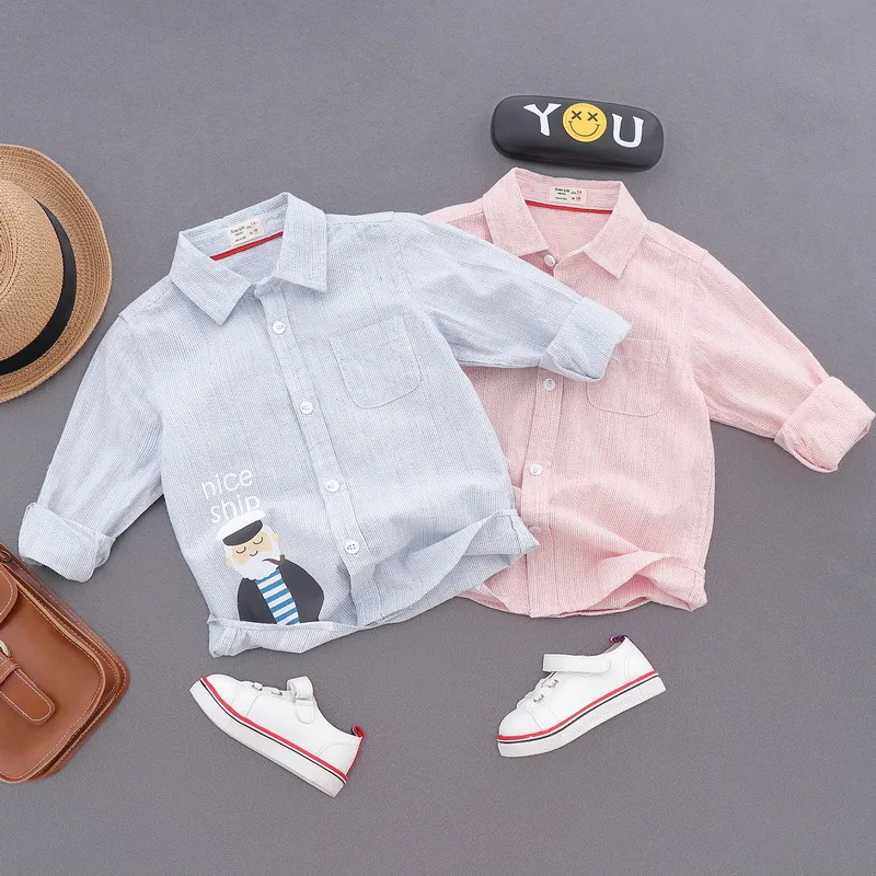

Autumn Children's Wear Boys 'Printed Cotton Long Sleeved Shirts Boys' Shirts