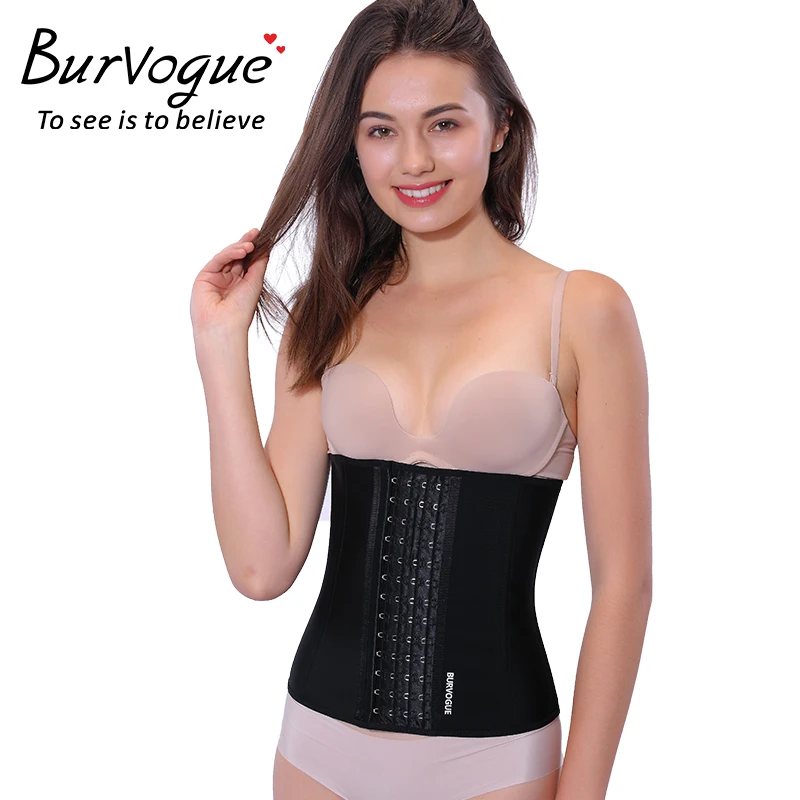 Женский латексный корсет Burvogue 25 стальных костей тренажер для талии под бюстом