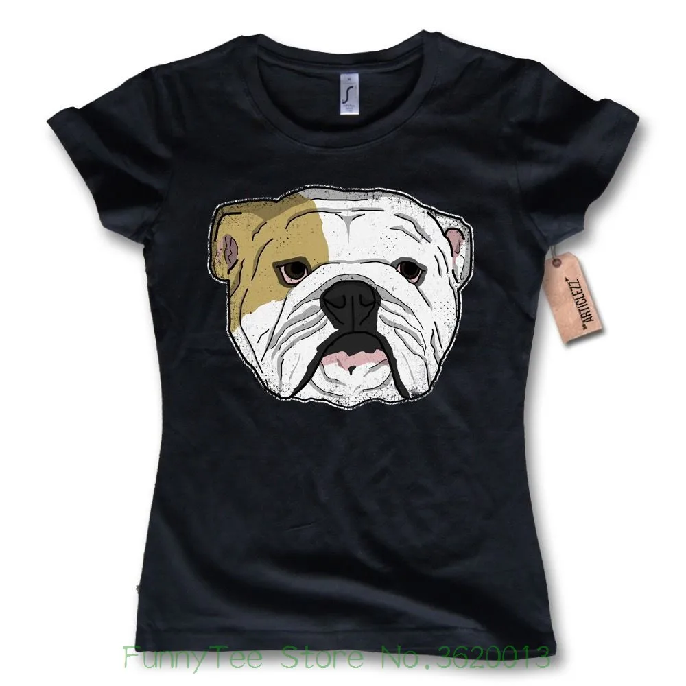 Женская футболка женская футболка Английский бульдог Собака Черный Размер s m l Xl 2018 летняя модная футболка