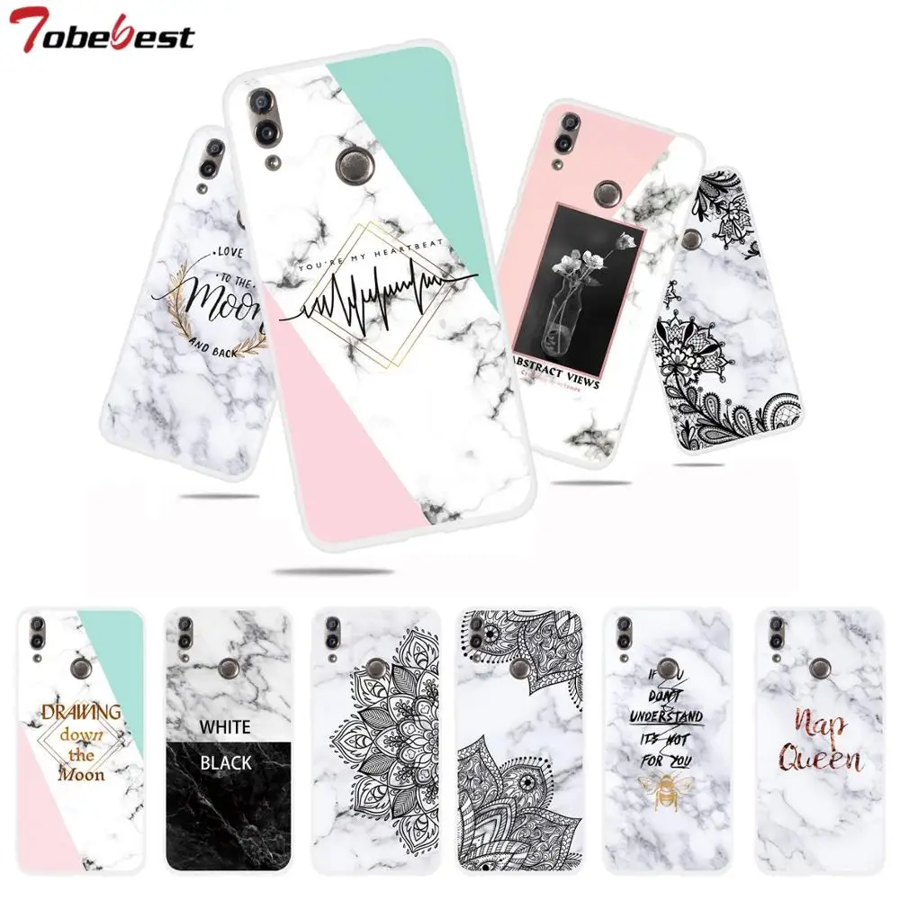 

Marble Soft Silicone Cases For Huawei honor 8C Phone Case for Huawei honor8C INS Popular Sexy Lace Ultra-thin TPU Back Cover