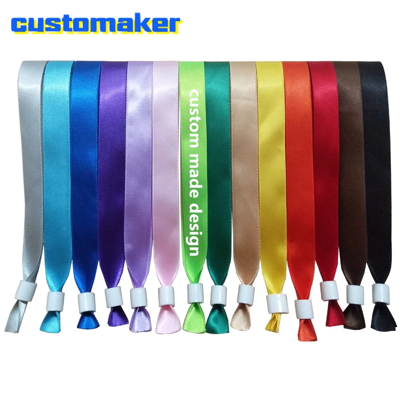 

100pcs high quality custom cloth silk Club Access Wristbands for Annual conference Festival Celebration Events Party Bracelet