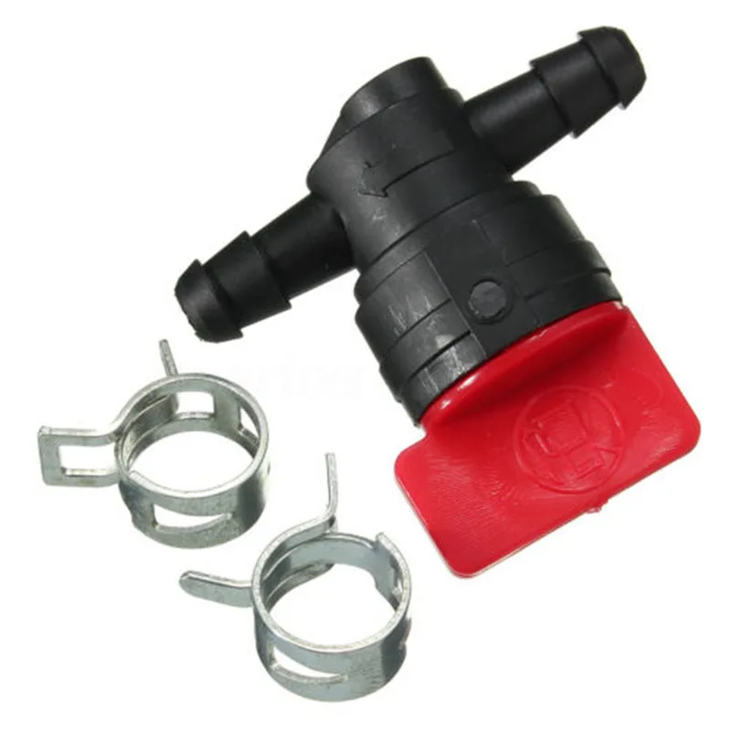 

1/4" Inline Straight Gas Fuel Small Engine Cut Off Shut Off Valve with 2 Clamps