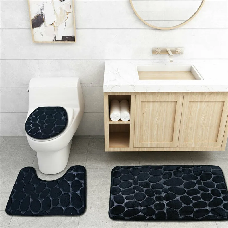 Brand New 3Pcs Set Bathroom Accessories Bath Mat Pedestal Rug Non-Slip Memory Plush Bathroom Toilet Seat Covers Brand New 3Pcs Set Bathroom Accessories Bath Mat Pedestal Rug Non-Slip Memory Plush Bathroom Toilet Seat Covers