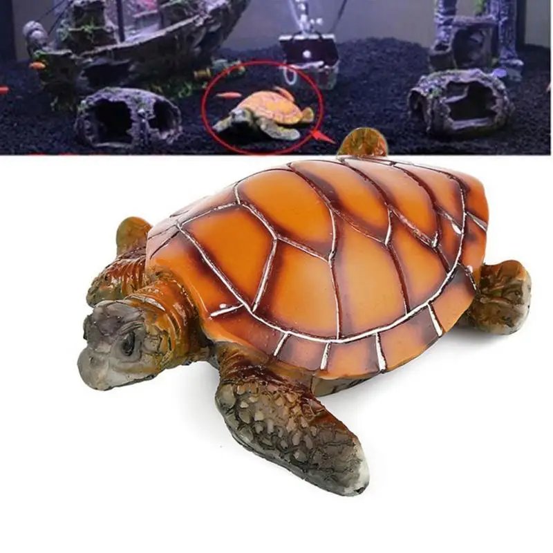 

New Arrive Ornaments Colorfast Resin Sea Turtle Aquarium Decoration Tortoise Non-toxic
