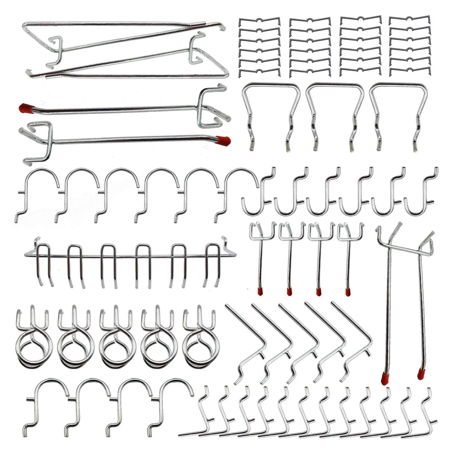 Крючок для пегборда ассортимент 51-Piece серебристый
