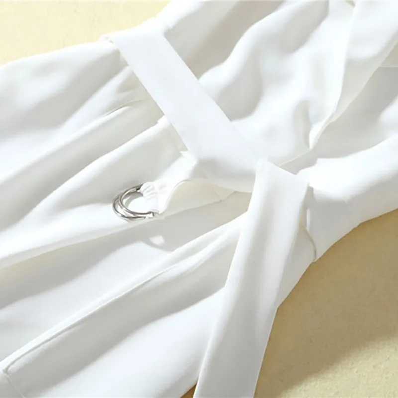 TWOTWINSTYLE Solid Sleeveless Women Jumpsuit Lapel Sleeveless High Waist Sashes Big Size Female Pants Spring 2020 Fashion New