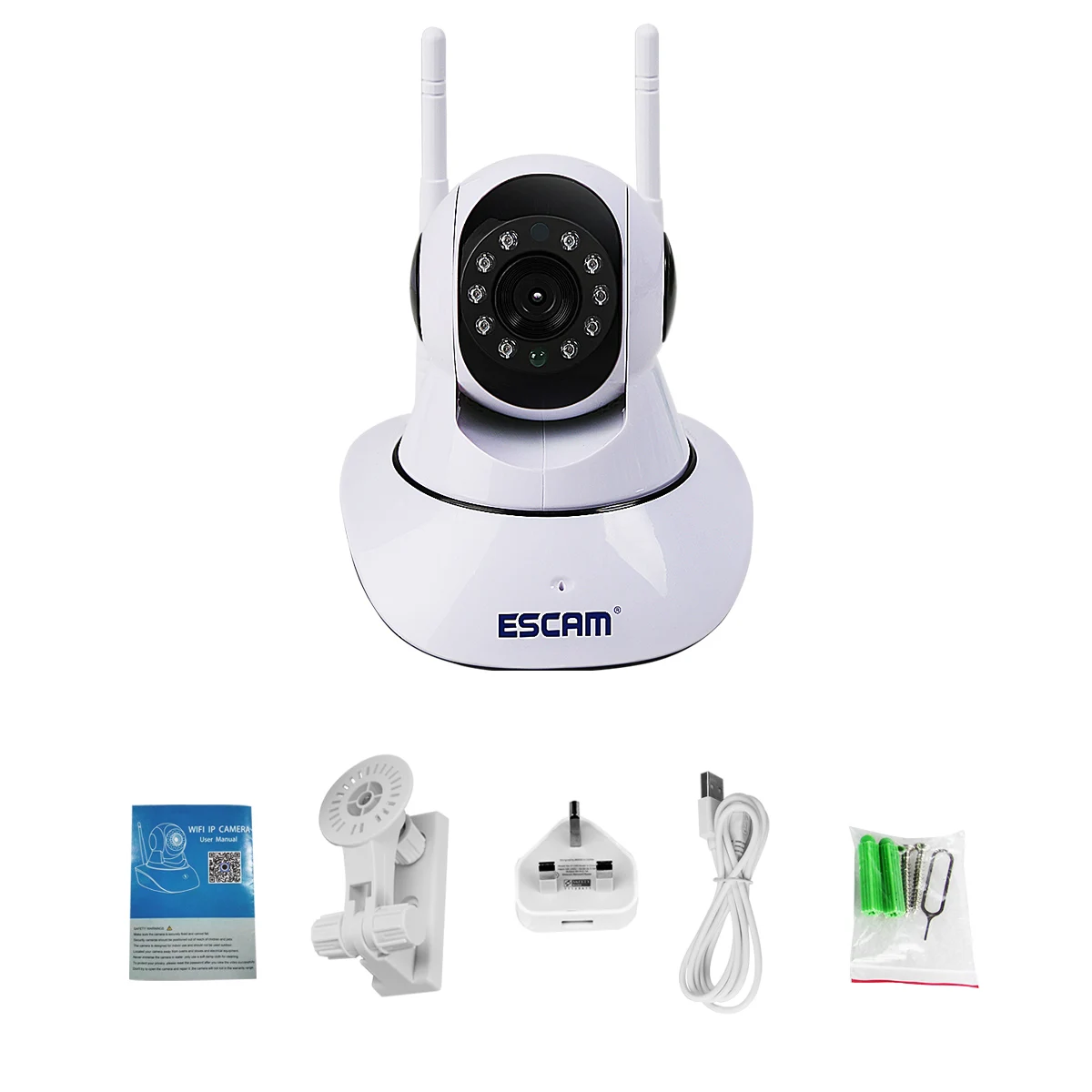 ESCAM G02 двойная антенна 720P панорамирование наклон WiFi ip камера Поддержка ONVIF макс до
