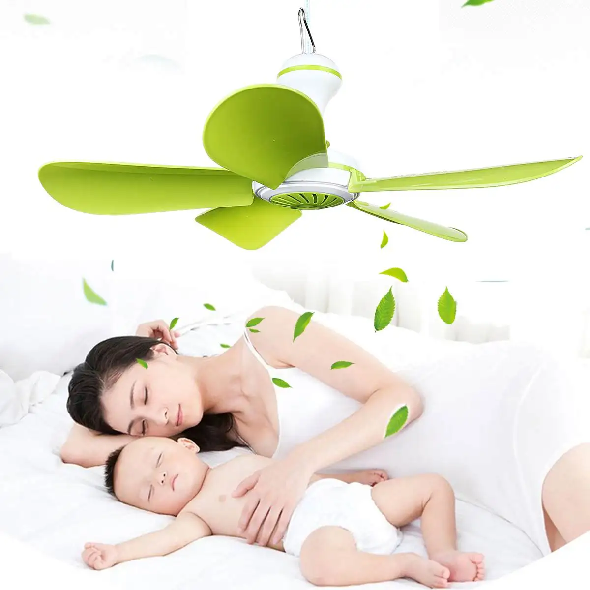 

220V 8W 5 Leaves Anti mosquito Ceiling Fan Mini Energy saving Electric Brushless Motor Battery Ceiling Fan With Switch Plastic