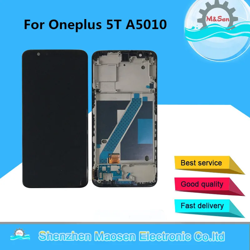 Goedkoop Originele M Sen Voor Oneplus 5T A5010 Supor Amoled Lcd scherm + Touch Digitizer Met Frame Voor oneplus 5 A5000 Display
