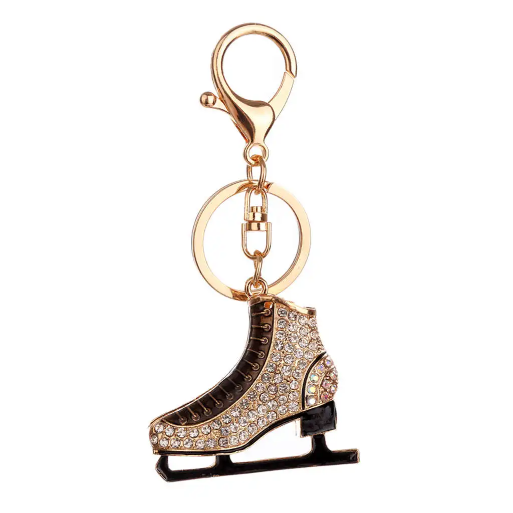 

Rhinestone Skating Shoes Keychains Women Purse Bag Pendant Key Holder Ring Keychain