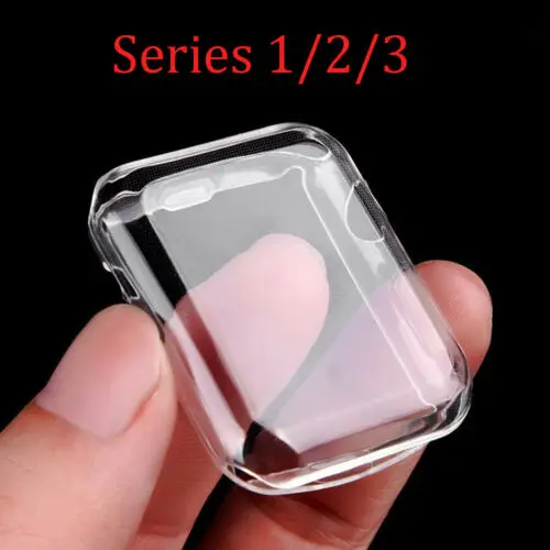 

For Apple Watch Series 3/2/1 Silicone TPU Clear Case Bumper Cover iWatch 38/42mm