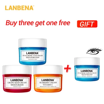 

LANBENA Face Cream Whitening Cream Hyaluronic Acid Moisturizing Anti Wrinkle Anti Aging 3PCS+ Eye Cream Buy 3 Get 1 Gift