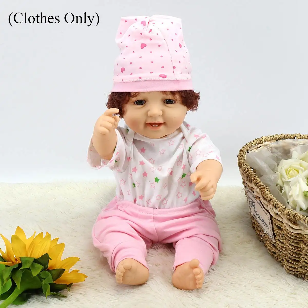Pink Baby Clothes For 55cm Reborn Doll Toy Fashion Silicone Reborn