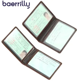 

Thin Driver License Holder Genuine Leather Cover For Car Driving Document Business ID Pass Certificate Folder Wallet Card Holder