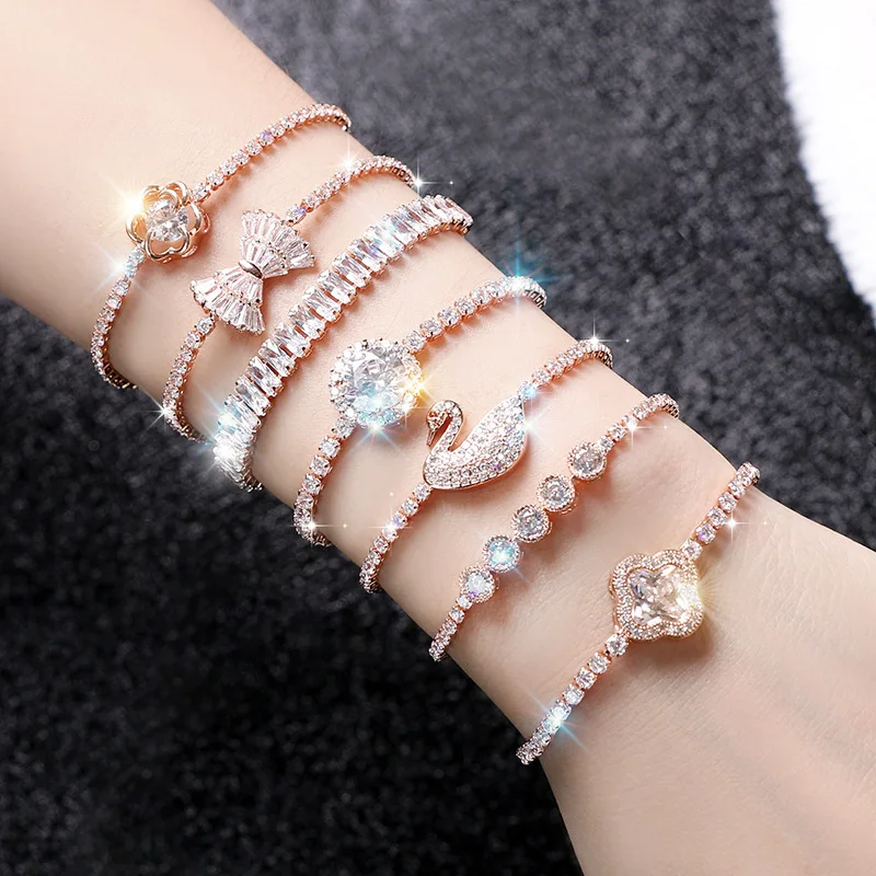 

Fashion Bracelets For Women Zircon Crystal Charms Hand Chain Link Bracelet Female Jewelry Forest Bracelet 20 Styles