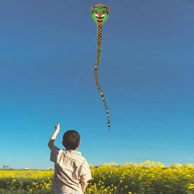 

7m Cartoon Snake Kite Long Tail Nylon Outdoor Kites Flying Toys For Children Kids Stunt Kite Surf Without Control Bar and Line