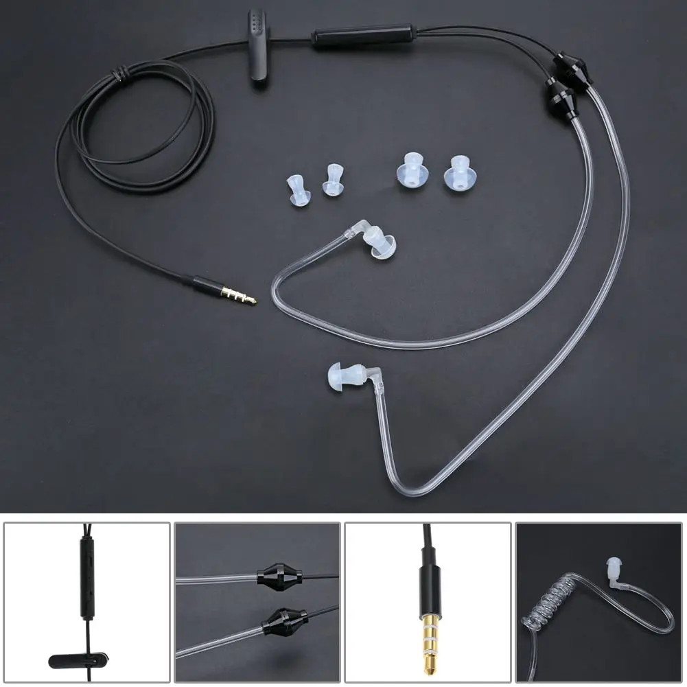 3.5mm Plug Air Tube Anti Radiation Earphone 2 Acoustic Stereo Headset for iPhone Samsung|Наушники и гарнитуры| |